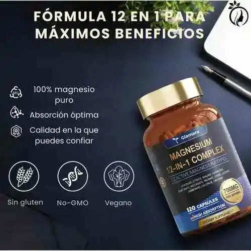 Duerme Mejor, Vive Mejor: Magnesio 12 en 1 de Alta Absorción