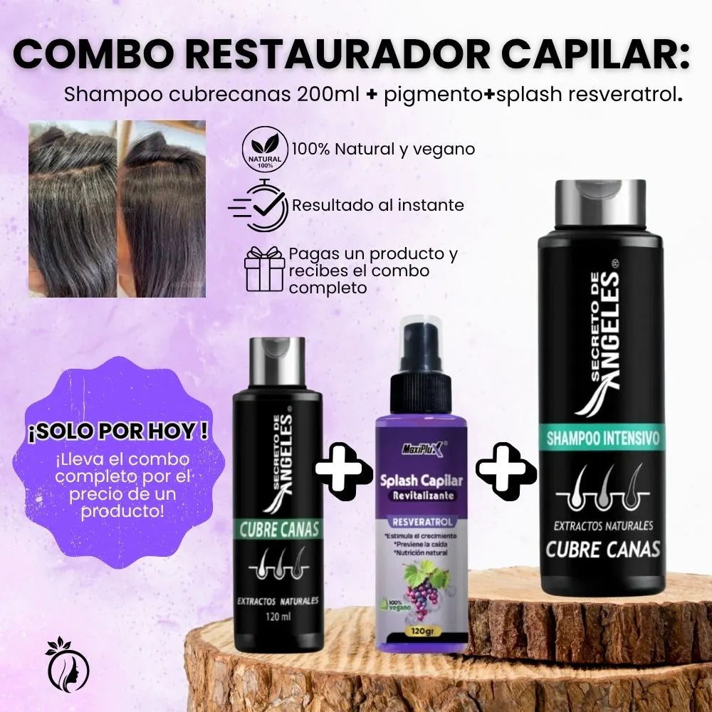 Shampoo Cubre Canas “Secreto de Ángeles” + Regalo Doble