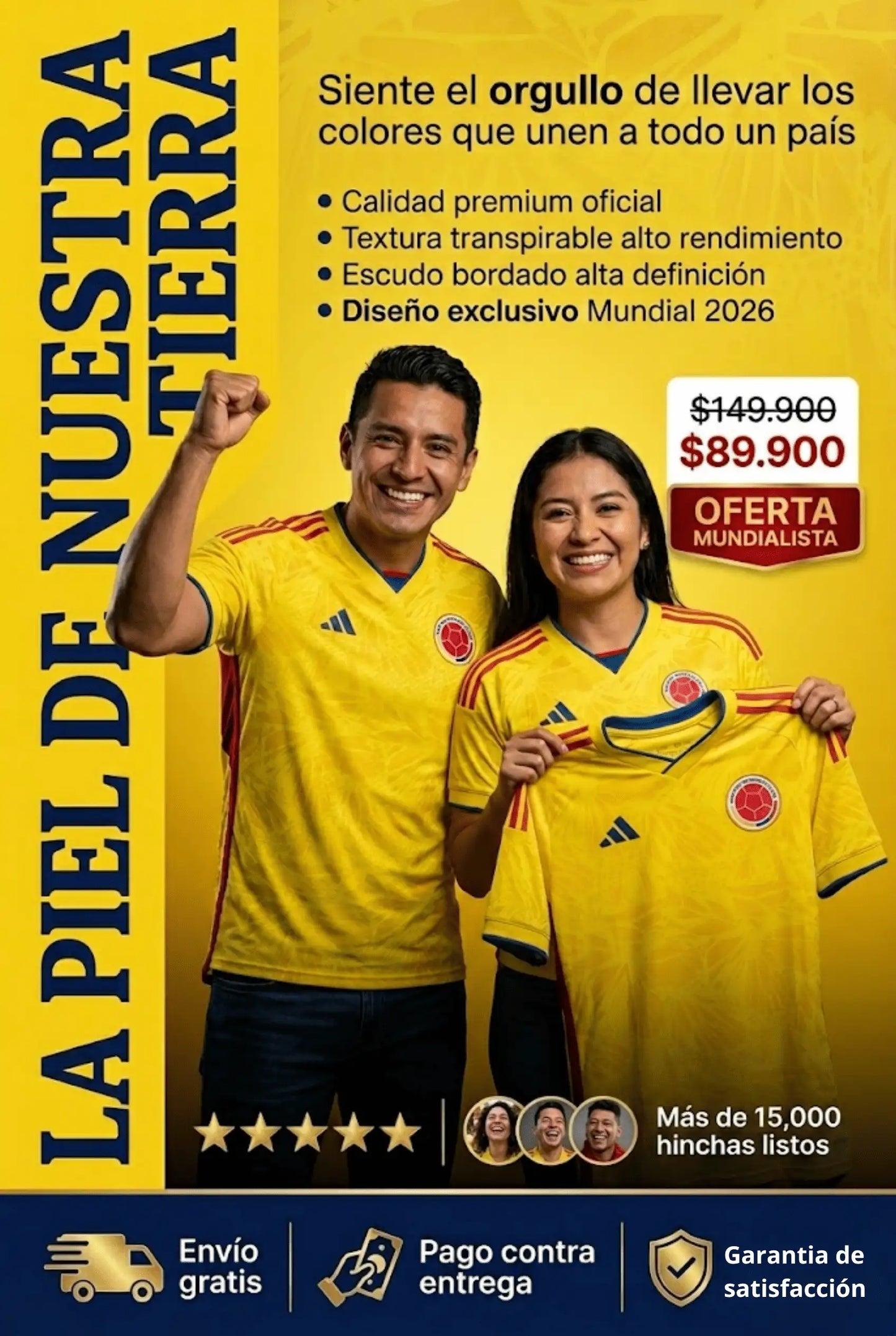 Camiseta Selección Colombia 2026- Encauchetada