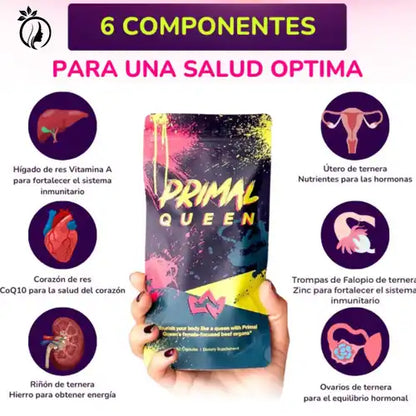 PrimalQueen- Apoyo Natural para SOP, Vientre Postparto y Mal Olor Íntimo