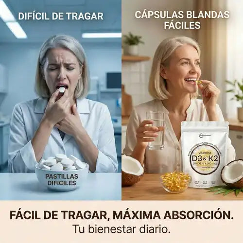 Vitamina D3 + K2 – Apoyo diario para huesos fuertes y bienestar integral