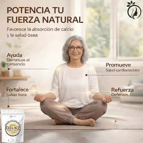 Vitamina D3 + K2 – Apoyo diario para huesos fuertes y bienestar integral