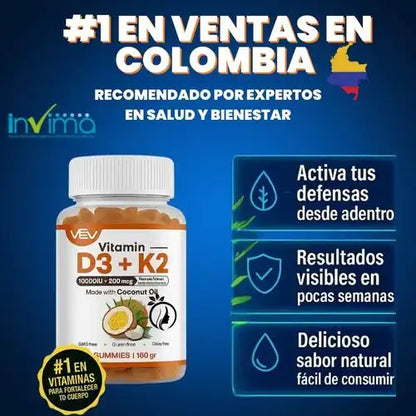 Gomitas D3+K2 | Apoyo Diario para Huesos y Articulaciones