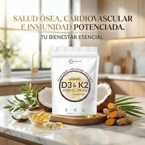 Vitamina D3 + K2 – Apoyo diario para huesos fuertes y bienestar integral