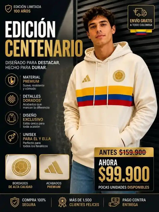 Buzo Colombia Centenario 2026™ | Bordado Dorado