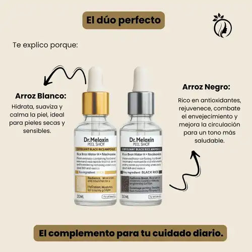 DR. MELAXIN™ X2 Arroz Negro y Blanco para una piel radiante y suave