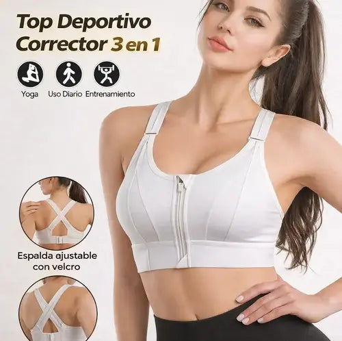 Top corrector Deportivo de Soporte 3 en 1: Menos Rebote, Realce Natural y Comodidad Diaria