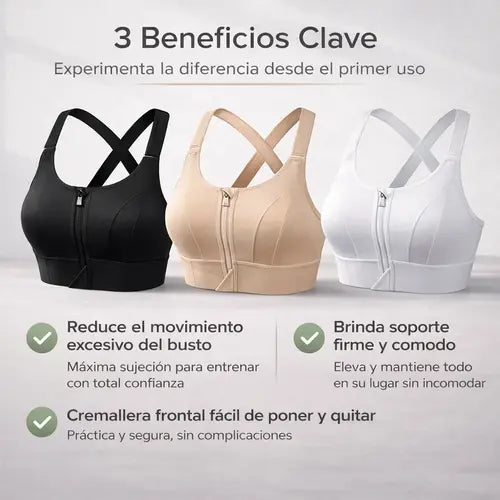 Top corrector Deportivo de Soporte 3 en 1: Menos Rebote, Realce Natural y Comodidad Diaria