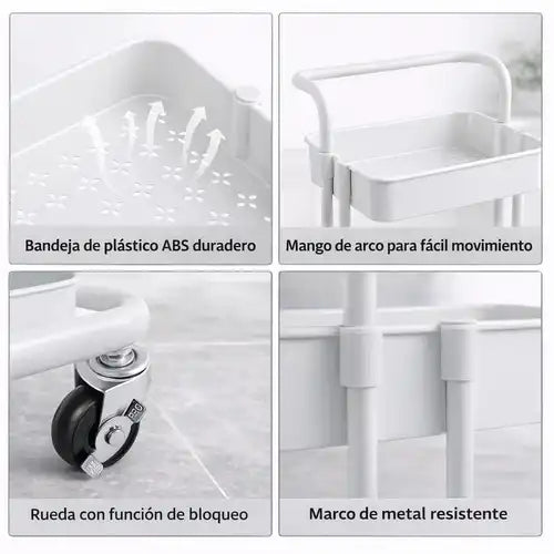 Carrito Organizador Rodante de 3 Niveles