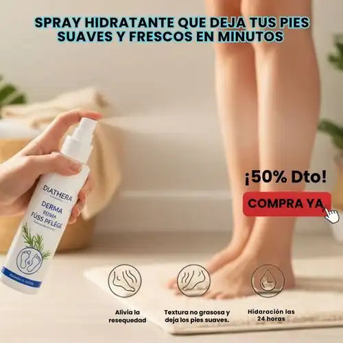 Spray hidratante para pies secos y agrietados