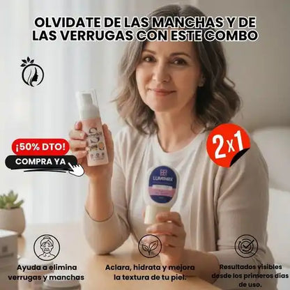 Combo Lumiset® – Elimina verrugas y aclara tu piel en solo 2 pasos