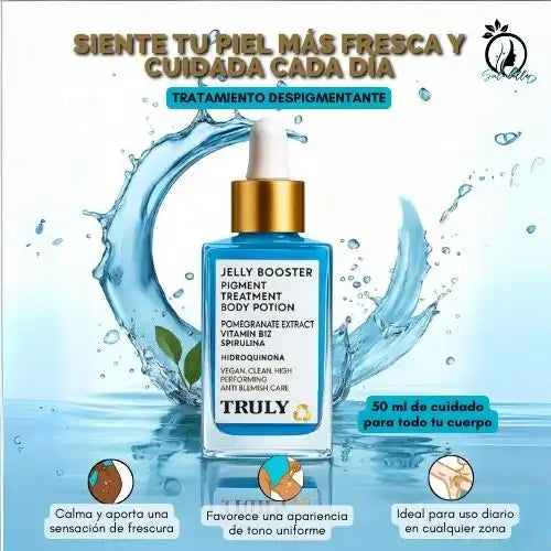 Truly Jelly Booster® Aclara y unifica tu tono, ¡hidrata desde la primera gota!