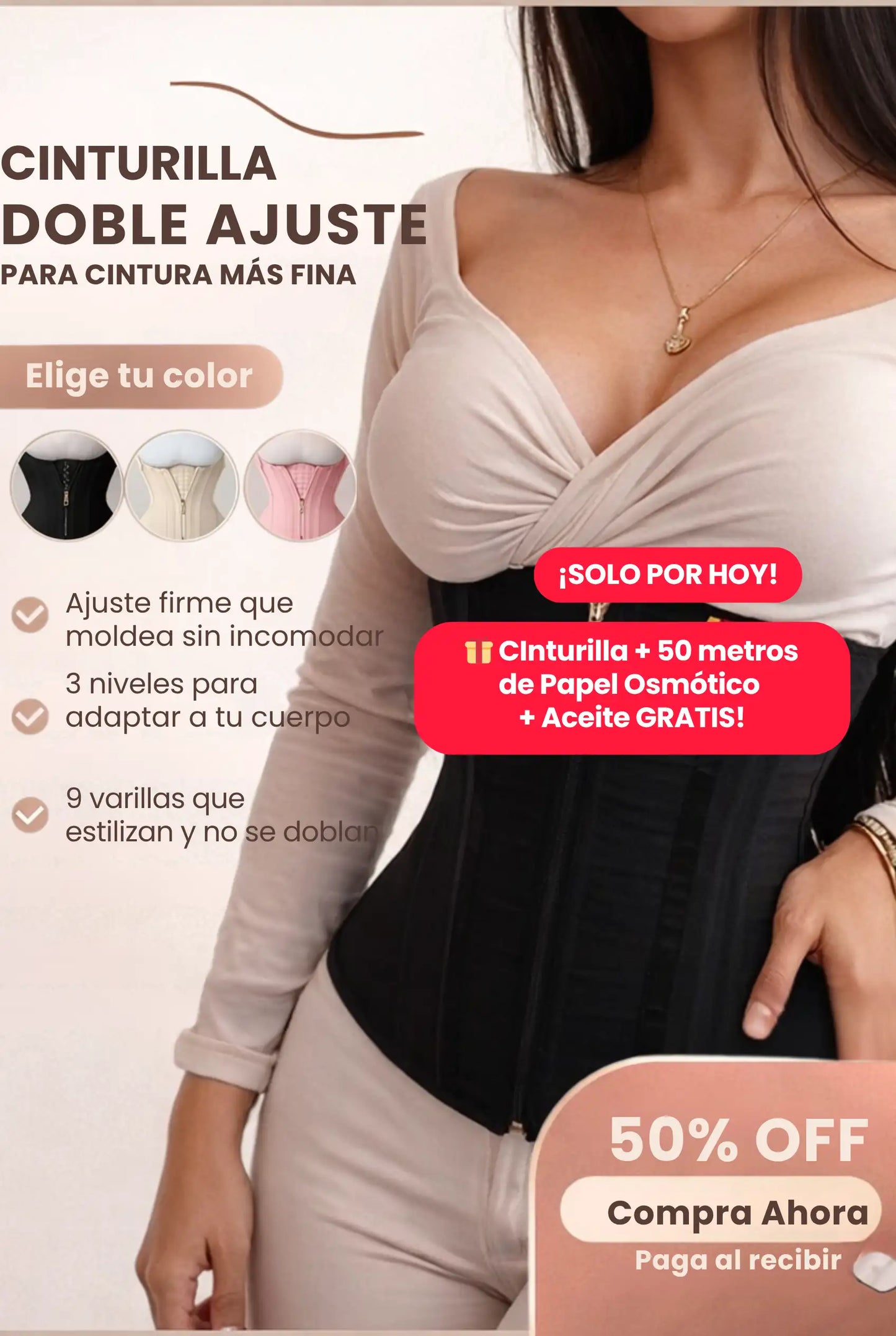 Cinturilla Diseño Ajustable y Doble Refuerzo