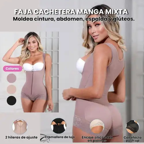 Faja Cachetera con Tira Mixta de Alta Compresion