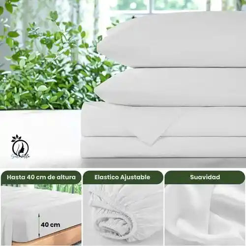 Sabanas premium de poliester + Almohadas GRATIS