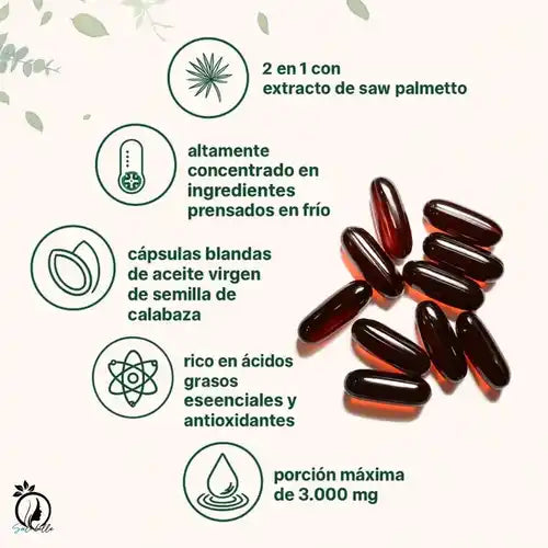 Aceite de Semilla de Calabaza + Saw Palmetto | Duerme todo la noche y apoya un flujo urinario saludable