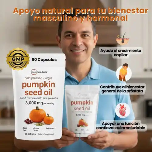 Aceite de Semilla de Calabaza + Saw Palmetto | Duerme todo la noche y apoya un flujo urinario saludable