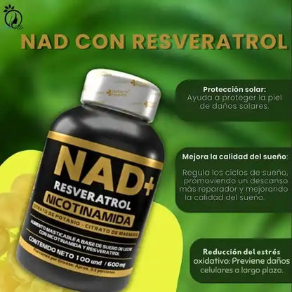 Combo Resveratrol+NAD     +Ashwagandha con INVIMA
