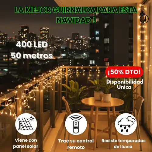 Guirnalda 50 metros 400 LED- Decora fácil, rápido y bonito